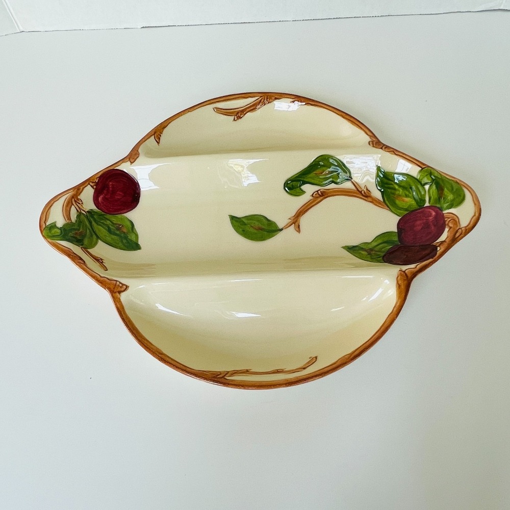 Franciscan APPLE 3-Part Relish Dish 11 7/8 Inch USA